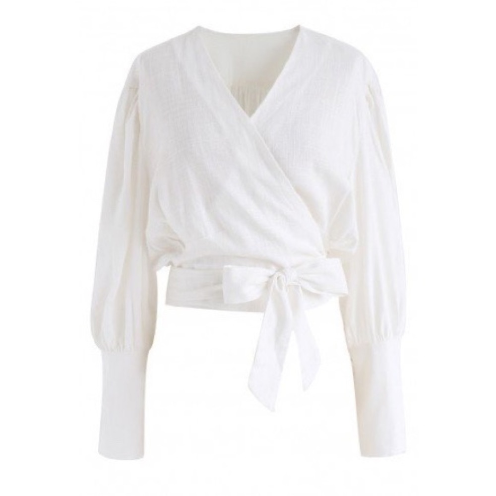 Chicwish Eternal Classical Wrapped Top White